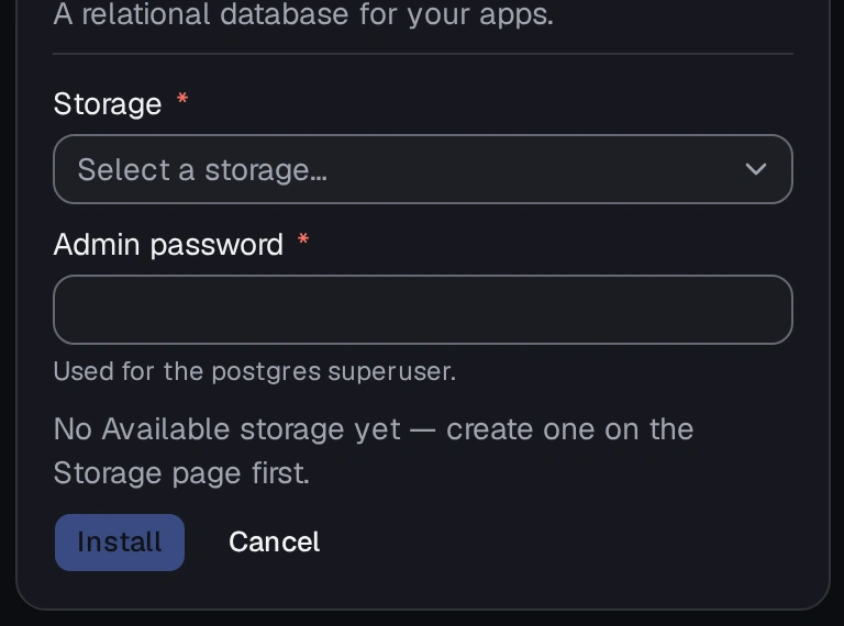 The PostgreSQL package's Install wizard