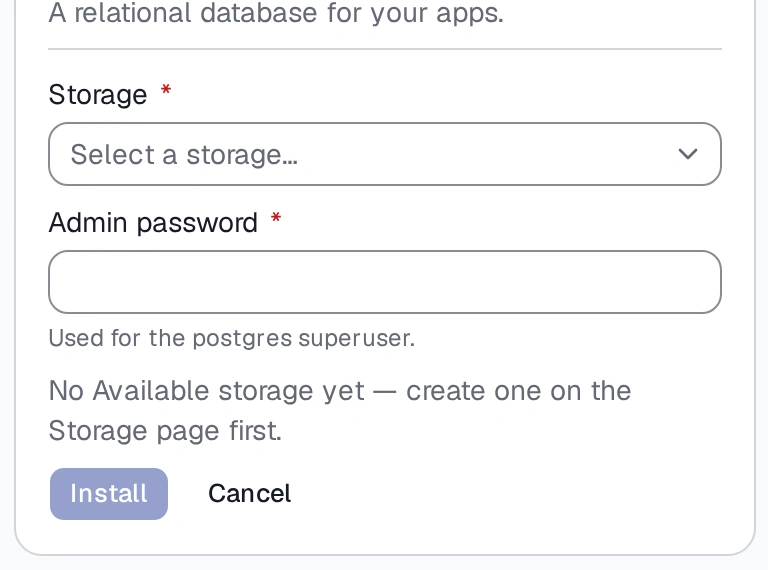 The PostgreSQL package's Install wizard